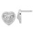 Cheryl M Sterling Silver Rhodium-plated Polished CZ Filigree Heart Post Earrings