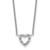 Cheryl M Sterling Silver Rhodium-plated Polished CZ Open Heart 16 Inch with 2 Inch Extension Necklace