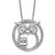 Cheryl M Sterling Silver Rhodium-plated Polished CZ Owls 16 Inch with 2 Inch Extension Necklace