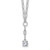 Cheryl M Sterling Silver Rhodium-plated Polished CZ Paperclip Link Lariat Necklace