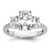 Cheryl M Sterling Silver Rhodium-plated Polished Fancy 3-Stone Oval CZ Ring - QC-D04D525D-4043