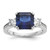 Cheryl M Sterling Silver Rhodium-plated Polished Fancy Blue and White CZ 3-Stone Ring - QC-0A6D2390-7248