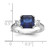 Cheryl M Sterling Silver Rhodium-plated Polished Fancy Blue and White CZ 3-Stone Ring - QC-0A6D2390-7248