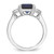 Cheryl M Sterling Silver Rhodium-plated Polished Fancy Blue and White CZ 3-Stone Ring - QC-0B60A353-7948