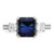 Cheryl M Sterling Silver Rhodium-plated Polished Fancy Blue and White CZ 3-Stone Ring - QC-0B60A353-7948