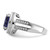Cheryl M Sterling Silver Rhodium-plated Polished Fancy Blue and White CZ Halo Ring - QC-E1D2731D-6621