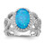 Cheryl M Sterling Silver Rhodium-plated Polished Fancy Blue Lab Created Opal and CZ Ring - QC-8DDCE981-5382