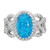 Cheryl M Sterling Silver Rhodium-plated Polished Fancy Blue Lab Created Opal and CZ Ring - QC-8DDCE981-5382