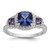 Cheryl M Sterling Silver Rhodium-plated Polished Fancy Blue Purple and White CZ Halo Ring - QC-640D4602-1037