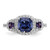 Cheryl M Sterling Silver Rhodium-plated Polished Fancy Blue Purple and White CZ Halo Ring - QC-F1958A72-9422