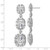 Cheryl M Sterling Silver Rhodium-plated Polished Fancy Cushion-cut CZ Halo Cluster Post Dangle Earrings
