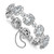 Cheryl M Sterling Silver Rhodium-plated Polished Fancy Cushion-cut CZ Halo Cluster with Safety Chain Bracelet