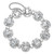 Cheryl M Sterling Silver Rhodium-plated Polished Fancy Cushion-cut CZ Halo Cluster with Safety Chain Bracelet