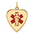14k 19mm Heart-Shaped Red Enameled Medical Jewelry Pendant