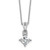 Cheryl M Sterling Silver Rhodium-plated Polished Fancy CZ Link with 2 Inch Extension Necklace