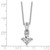 Cheryl M Sterling Silver Rhodium-plated Polished Fancy CZ Link with 2 Inch Extension Necklace