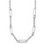 Cheryl M Sterling Silver Rhodium-plated Polished Fancy CZ Rectangular and Paperclip Link Necklace