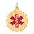 14k 19mm Round Red Enameled Medical Jewelry Pendant