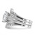 Cheryl M Sterling Silver Rhodium-plated Polished Fancy CZ with Two 3-Row Bands Ring Set - QC-A9DF369B-4042