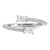 Cheryl M Sterling Silver Rhodium-plated Polished Fancy Emerald-cut CZ Bypass Ring - QC-CE08EE85-2313