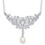 Cheryl M Sterling Silver Rhodium-plated Polished Fancy Freshwater Cultured Pearl and CZ Necklace