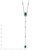 Cheryl M Sterling Silver Rhodium-plated Polished Fancy Green Glass and CZ Lariat Necklace