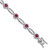 Cheryl M Sterling Silver Rhodium-plated Polished Fancy Lab Created Ruby and CZ Halo Bracelet