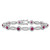 Cheryl M Sterling Silver Rhodium-plated Polished Fancy Lab Created Ruby and CZ Halo Bracelet