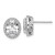 Cheryl M Sterling Silver Rhodium-plated Polished Fancy Oval CZ Halo Post Earrings