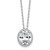 Cheryl M Sterling Silver Rhodium-plated Polished Fancy Oval CZ Halo with 2 Inch Extension Necklace
