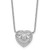 Cheryl M Sterling Silver Rhodium-plated Polished Filigree CZ Heart 16 Inch with 2 Inch Extension Necklace