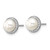 Cheryl M Sterling Silver Rhodium-plated Polished Freshwater Cultured Pearl and CZ Halo Post Earrings