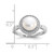 Cheryl M Sterling Silver Rhodium-plated Polished Freshwater Cultured Pearl and CZ Halo Ring - QC-A45F6E51-6354
