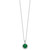 Cheryl M Sterling Silver Rhodium-plated Polished Green and White CZ Halo Circle 16 Inch with 2 Inch Extension Necklace