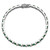 Cheryl M Sterling Silver Rhodium-plated Polished Green Glass and CZ 7.25 Inch Bracelet