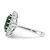 Cheryl M Sterling Silver Rhodium-plated Polished Green Glass and CZ Oval Halo Ring - QC-855953EA-3766