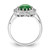 Cheryl M Sterling Silver Rhodium-plated Polished Green Glass and CZ Oval Halo Ring - QC-F7B01576-6874