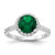 Cheryl M Sterling Silver Rhodium-plated Polished Green Glass and CZ Round Halo Ring - QC-87C29762-9462