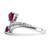 Cheryl M Sterling Silver Rhodium-plated Polished Lab Created Ruby and CZ Hearts Ring - QC-F3E3ADD5-3903