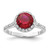 Cheryl M Sterling Silver Rhodium-plated Polished Lab Created Ruby and CZ Round Halo Ring - QC-A56F6BAE-7305
