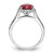 Cheryl M Sterling Silver Rhodium-plated Polished Lab Created Ruby and CZ Round Halo Ring - QC-A56F6BAE-7305