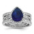 Cheryl M Sterling Silver Rhodium-plated Polished Lab Created Sapphire and CZ Teardrop Halo 3 Ring Set - QC-DF6A6FBE-2043