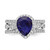 Cheryl M Sterling Silver Rhodium-plated Polished Lab Created Sapphire and CZ Teardrop Halo 3 Ring Set - QC-DF6A6FBE-2043