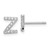 Cheryl M Sterling Silver Rhodium-plated Polished Letter Z CZ Initial Post Earrings