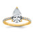 14k 2 5/8 carat Certified Lab Grown Diamond VS+ F+ Pear Complete Solitaire with Flair Engagement Ring