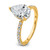 14k 2 5/8 carat Certified Lab Grown Diamond VS+ F+ Pear Complete Solitaire with Flair Engagement Ring