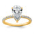 14k 2 5/8 carat Certified Lab Grown Diamond VS+ F+ Pear Complete Solitaire with Flair Engagement Ring