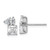 Cheryl M Sterling Silver Rhodium-plated Polished Pear and Square CZ Post Earrings