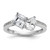 Cheryl M Sterling Silver Rhodium-plated Polished Pear and Square CZ Ring - QC-09DB05BF-8898