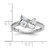 Cheryl M Sterling Silver Rhodium-plated Polished Pear and Square CZ Ring - QC-BDE4332B-8781